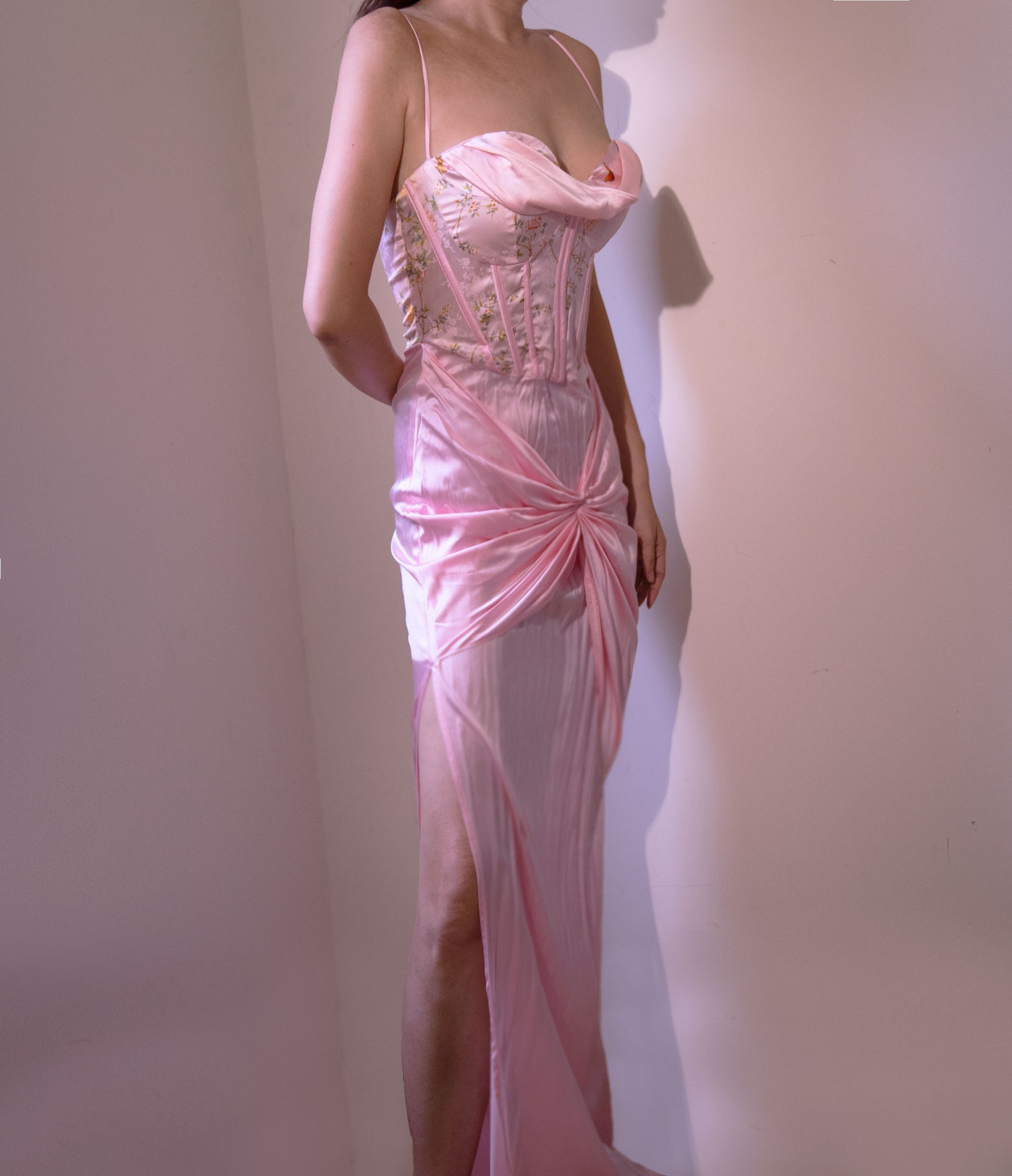 SAMPLE SALE * Floral Pink Yong Ai Gown