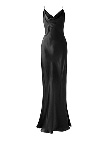 Crystal Black Mulberry Silk Gown