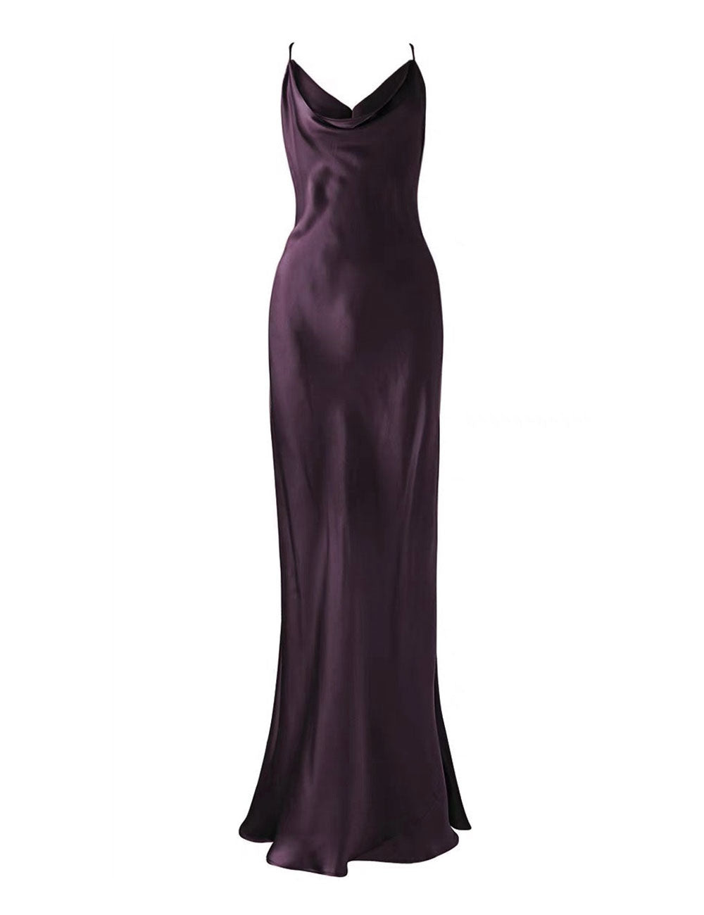 Crystal Deep Purple Mulberry Silk Gown