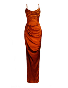 Agate Orang Burnt Mulberry Silk Gown