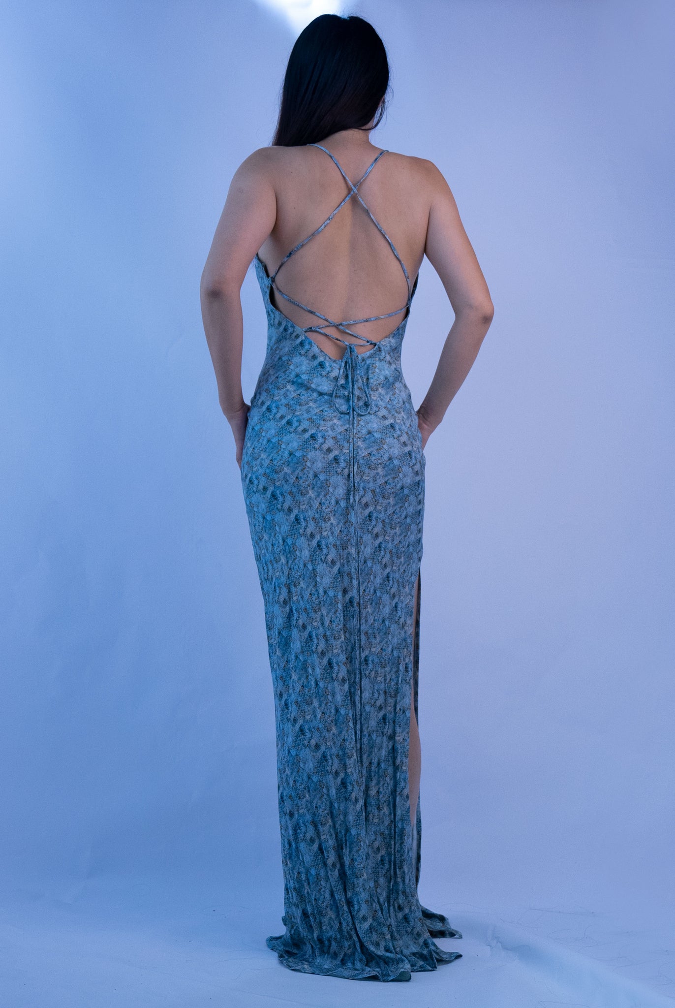 Dark Blue Crystal Slip Dress – Studio Alashanghai Silk