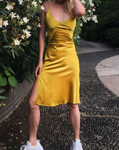 Amber Sarı Dut İpek elbise - Studio Alashanghai Silk