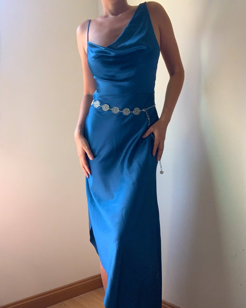 Angela Asimetrik Dut İpek Elbise - Studio Alashanghai Silk