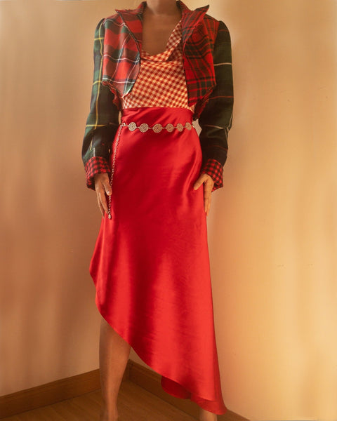 Angela Asymmetrisches Kleid aus Maulbeerseide - Studio Alashanghai Silk