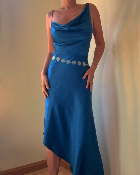 Angela Asymmetric Mulberry Silk Dress - Studio Alashanghai Silk