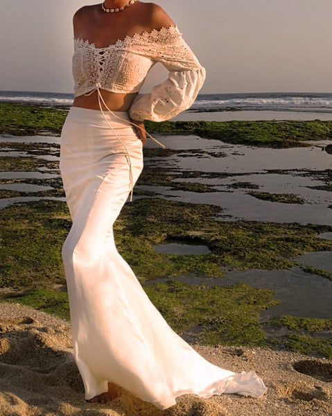 Bali Trumpet Mermaid Bridal Long Skirt - Studio Alashanghai Silk