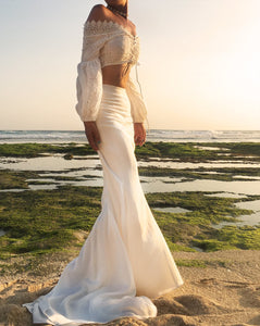 Falda larga nupcial Bali Trompeta sirena - Studio Alashanghai Silk