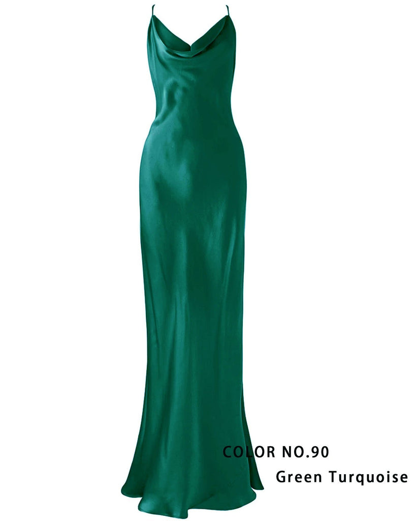 Sage Green Mulberry Silk Cowl Neck Slip Dress * 90 Colors Options