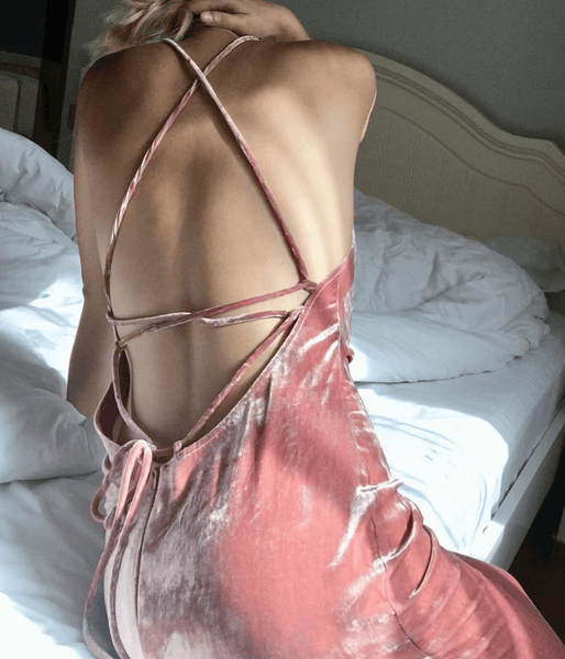 Crystal Pure Silk Velvet Dress - Studio Alashanghai Silk