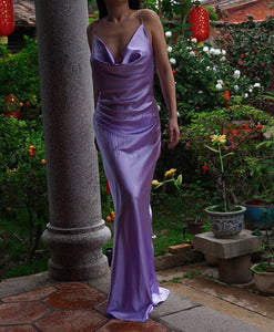 100 % Mulberry Silk Cielo Lavendel Kjole kjole