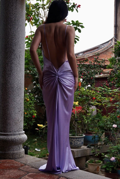 100 % Mulberry Silk Cielo Lavendel klänning