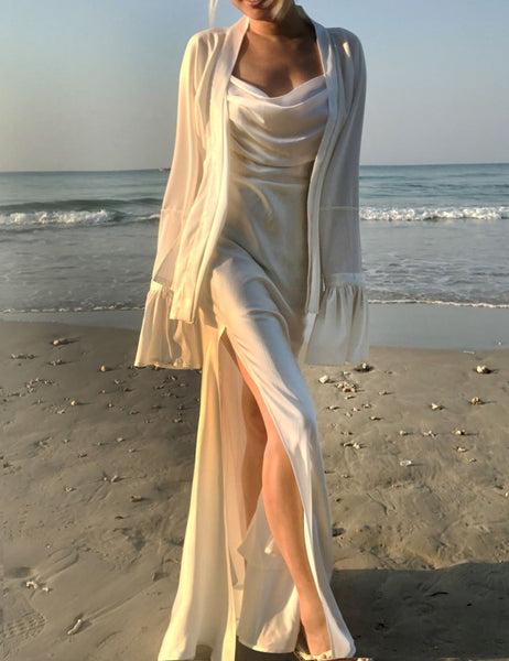 Robe en soie blanche pure Rhiannon - Studio Alashanghai Silk