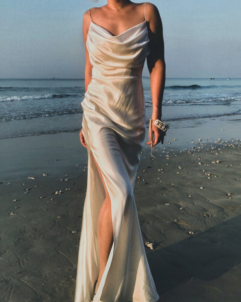 Rhiannon Saf Beyaz İpek Elbise - Studio Alashanghai Silk
