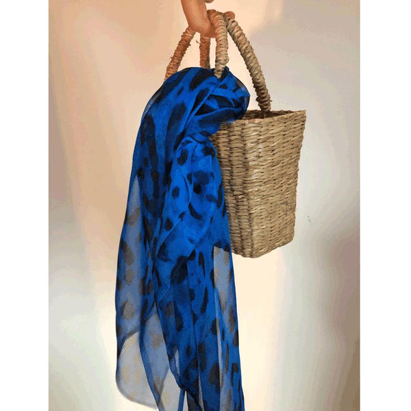 Tanzanite Silk Chiffon tørklæde - Studio Alashanghai Silk