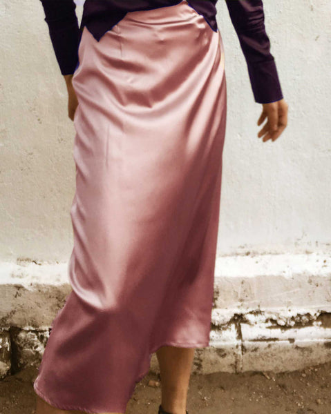 Tuscan Sun Yelllow Mulberry Silk Chemise Skirt - Studio Alashanghai Silk